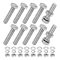 M METERXITY 10-Pack Hex Head Screw Bolt with Nuts Flat &amp; Lock Washers M8x35mm Stainless Steel Bolts and Nuts Kit Fully Threaded Metric Bolt Assortment for Equipment/Machinery