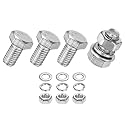 M METERXITY 4-Pack Hex Head Screw Bolt with Nuts Flat &amp; Lock Washers M5x8mm Stainless Steel Bolts and Nuts Kit Fully Threaded Metric Bolt Assortment for Equipment/Machinery