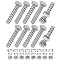 M METERXITY 10-Pack Hex Head Screw Bolt with Nuts Flat &amp; Lock Washers M6x35mm Stainless Steel Bolts and Nuts Kit Fully Threaded Metric Bolt Assortment for Equipment/Machinery