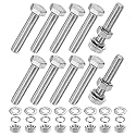 M METERXITY 10-Pack Hex Head Screw Bolt with Nuts Flat &amp; Lock Washers M10x55mm Stainless Steel Bolts and Nuts Kit Fully Threaded Metric Bolt Assortment for Equipment/Machinery
