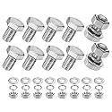 M METERXITY 10-Pack Hex Head Screw Bolt with Nuts Flat &amp; Lock Washers M10x16mm Stainless Steel Bolts and Nuts Kit Fully Threaded Metric Bolt Assortment for Equipment/Machinery