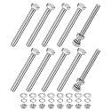 M METERXITY 10-Pack Hex Head Screw Bolt with Nuts Flat &amp; Lock Washers M10x100mm Stainless Steel Bolts and Nuts Kit Fully Threaded Metric Bolt Assortment for Equipment/Machinery