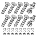 M METERXITY 10-Pack Hex Head Screw Bolt with Nuts Flat &amp; Lock Washers M6x22mm Stainless Steel Bolts and Nuts Kit Fully Threaded Metric Bolt Assortment for Equipment/Machinery