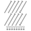 M METERXITY 10-Pack Hex Head Screw Bolt with Nuts Flat &amp; Lock Washers M6x90mm Stainless Steel Bolts and Nuts Kit Fully Threaded Metric Bolt Assortment for Equipment/Machinery