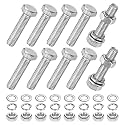 M METERXITY 10-Pack Hex Head Screw Bolt with Nuts Flat &amp; Lock Washers M5x22mm Stainless Steel Bolts and Nuts Kit Fully Threaded Metric Bolt Assortment for Equipment/Machinery