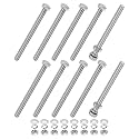 M METERXITY 10-Pack Hex Head Screw Bolt with Nuts Flat &amp; Lock Washers M8x100mm Stainless Steel Bolts and Nuts Kit Fully Threaded Metric Bolt Assortment for Equipment/Machinery