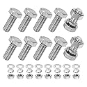 M METERXITY 10-Pack Hex Head Screw Bolt with Nuts Flat &amp; Lock Washers M8x20mm Stainless Steel Bolts and Nuts Kit Fully Threaded Metric Bolt Assortment for Equipment/Machinery