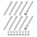 M METERXITY 10-Pack Hex Head Screw Bolt with Nuts Flat &amp; Lock Washers M12x120mm Stainless Steel Bolts and Nuts Kit Fully Threaded Metric Bolt Assortment for Equipment/Machinery