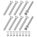 M METERXITY 10-Pack Hex Head Screw Bolt with Nuts Flat &amp; Lock Washers M10x95mm Stainless Steel Bolts and Nuts Kit Fully Threaded Metric Bolt Assortment for Equipment/Machinery