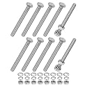 M METERXITY 10-Pack Hex Head Screw Bolt with Nuts Flat &amp; Lock Washers M6x60mm Stainless Steel Bolts and Nuts Kit Fully Threaded Metric Bolt Assortment for Equipment/Machinery