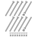 M METERXITY 10-Pack Hex Head Screw Bolt with Nuts Flat &amp; Lock Washers M6x80mm Stainless Steel Bolts and Nuts Kit Fully Threaded Metric Bolt Assortment for Equipment/Machinery