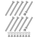 M METERXITY 10-Pack Hex Head Screw Bolt with Nuts Flat &amp; Lock Washers M6x70mm Stainless Steel Bolts and Nuts Kit Fully Threaded Metric Bolt Assortment for Equipment/Machinery