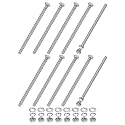 M METERXITY 10-Pack Hex Head Screw Bolt with Nuts Flat &amp; Lock Washers M6x120mm Stainless Steel Bolts and Nuts Kit Fully Threaded Metric Bolt Assortment for Equipment/Machinery