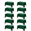 10-Pack Hunter Green Tablecloths for Rectangle Tables, 60 x 120 in