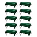10-Pack Hunter Green Tablecloths for Rectangle Tables, 60 x 84 in