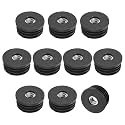 M METERXITY 10-Pack Inserts for Round Tubes with M8 Thread, 1.26" (32mm) OD Plastic Tube Insert for Chair/Table/Caster, Tubing End Cap Floor Protectors Metal Furniture Legs Glide Plug