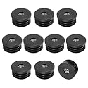 M METERXITY 10-Pack Inserts for Round Tubes with M8 Thread, 1.5" (38mm) OD Plastic Tube Insert for Chair/Table/Caster, Tubing End Cap Floor Protectors Metal Furniture Legs Glide Plug
