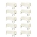 10-Pack Ivory Tablecloths for Rectangle Tables, 60 x 120 Inches