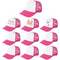 10 Pack Kids Trucker Hats Boys Girls Colorful Baseball Hats Adjustable Sublimation Blank Mesh Plain Baseball Caps
