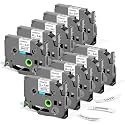 10 Pack Label KINGDOM Tze-241 18mm 0.7" 3/4 inch Label Maker Tape Refill