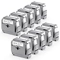 10 Pack Labelife M-K231s Label Tape Replace for Brother P Touch M Tape