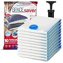 Spacesaver Vacuum Storage Bags with Hand Pump, Medium, 10 Pack