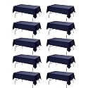 10-Pack Navy Blue Tablecloths for Rectangle Tables, 60 x 102 in