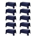 10-Pack Navy Blue Tablecloths for Rectangle Tables, 60 x 120 in