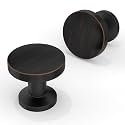 10 Pack Oil Rubbed Bronze Cabinet Knobs 1-1/5 Inch(30mm) Single Hole Cabinet Pulls Round Kitchen Cabinet Knobs Drawer Knobs
