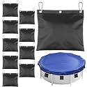 10-Pack Pool Cover Weights Sandbags with Carabiners, 11.8"x10.2" (No Sand)
