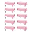 10-Pack Pink Tablecloths for Rectangle Tables, 60 x 102 Inches