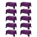 10-Pack Purple Tablecloths for Rectangle Tables, 70 x 108 Inches