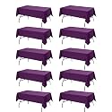 10-Pack Purple Tablecloths for Rectangle Tables, 54 x 108 Inches