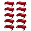 10-Pack Red Tablecloths for Rectangle Tables, 60 x 102 Inches