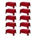 10-Pack Red Tablecloths for Rectangle Tables, 70 x 120 Inches