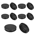 M METERXITY 2-13/32"(61mm) ID Hole Plug Tubing End Cap Round Plastic 10pcs