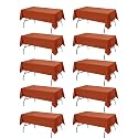 10-Pack Rust Tablecloths for Rectangle Tables, 54 x 108 Inches