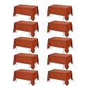 10-Pack Rust Tablecloths for Rectangle Tables, 70 x 120 Inches