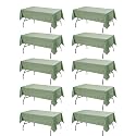 10-Pack Sage Green Tablecloths for Rectangle Tables, 60 x 102 in