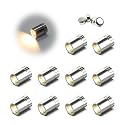 SUZEYAR 10 Pack Small Spotlight Battery Operated LED Lights, Warm White LED Wireless Miniature Spot Light for Artwork Painting,Jewelry Showcase Display,Closet,DIY Hand Craft (Warm White)