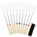 10 Pack Smores Sticks, 32 Inch Marshmallow Roasting Sticks for Fire Pit