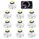 10 Pack T3 LED Dash Bulbs, 8mm Base 3030 SMD LED Instrument Cluster Light Replacement for Automotive HVAC AC Heater Panel Gauge Shift Indicator Map Dome (White Light)