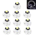 10 Pack T4.7 LED Dash Bulbs, 10mm Base 3030 SMD LED Instrument Cluster Light Replacement for Automotive HVAC AC Heater Panel Gauge Shift Indicator Map Dome (White Light)