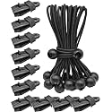10 Pack Tarp Clips Lock Grip and 10 Pack Ball Bungee Cords 6 Inch