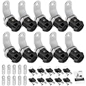 10 Pack Tool Box Lock with Keys, 5/8" RV Storage Lock Keyed Alike, Cabinet Lock Cam Locks for Toolbox Lock Replacement Mailbox RV Compartment Locks with Manual (Black -10 Pack, 5/8 Inch)