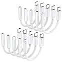 10 Pack USB C to 3.5 mm Jack Adapter, 3.5mm 1/8 Inch Aux to USB C Audio Headphone Jack Adapter Compatible with iPhone 17/16/15, iPad Pro, SMSUNG Galaxy S25 S24 S23 Ultra, Pixel 10/9/8