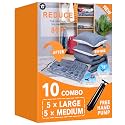 GONGSHI Vacuum Storage Bags for Clothing, 10-Piece, Large &amp; Medium