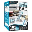 Cozy Essential Travel Vacuum Bags with Electric Pump, 6 Pack Vacuum Travel Bags for Luggage and Suitcase, Vacuum Seal Space Saver Compression for Clothes Clothing