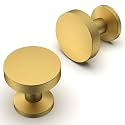 10 Pack Vibrant Brushed Moderne Brass Cabinet Knobs Single Hole Cabinet Pulls Round Kitchen Cabinet Knobs Drawer Knobs