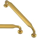 10 Pack Vibrant Brushed Moderne Brass Cabinet Pulls 5 Inch(128mm) Heavy-Duty Solid Kitchen Cabinet Handles Cabinet Hardware Drawer Pulls